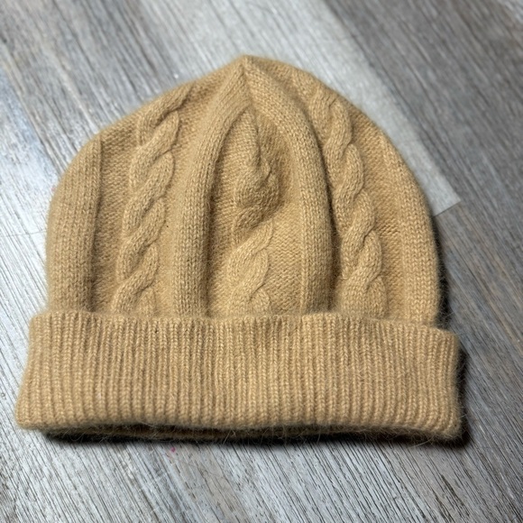 None Accessories - Angora Rabbit Hair And LambsWool Cable Knit Hat